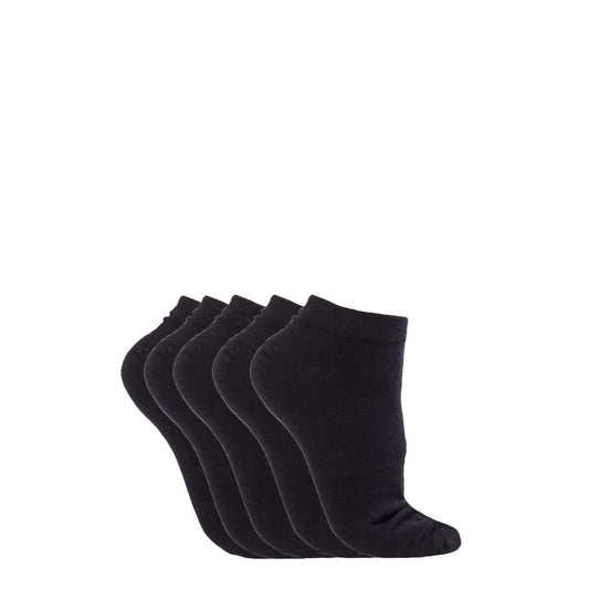 Set of 5 Jack Jones DONGO black cotton short socks for men, featuring a soft and breathable blend of cotton, polyester, and elastane.