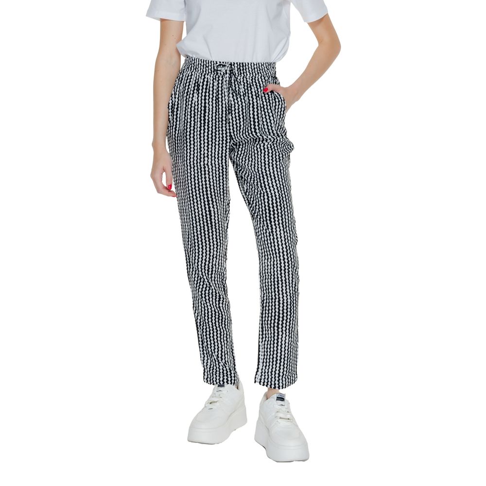 Only Black Viscose Casual Pants Only