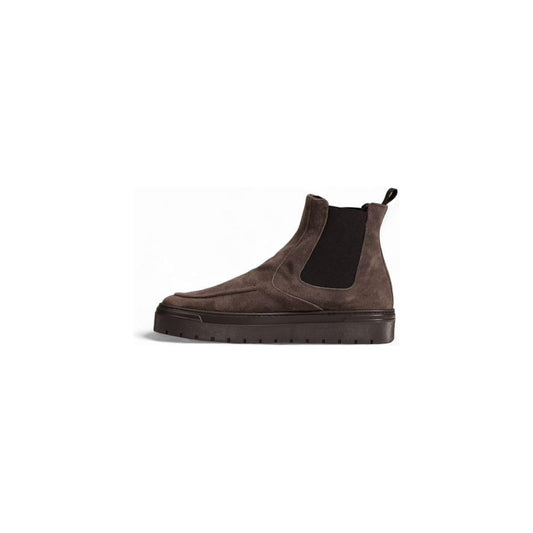 Antony Morato gray suede leather boot, men's fall/winter collection, featuring 100% suede for stylish comfort and durability.