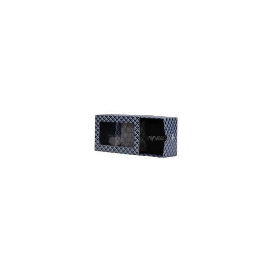 Emporio Armani black cotton socks box set, elegant packaging detail for men's comfortable underwear.