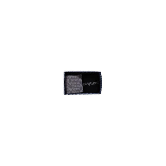 Emporio Armani Underwear black cotton socks in box, elegant design for men, 73% cotton, ensuring comfort and breathability.
