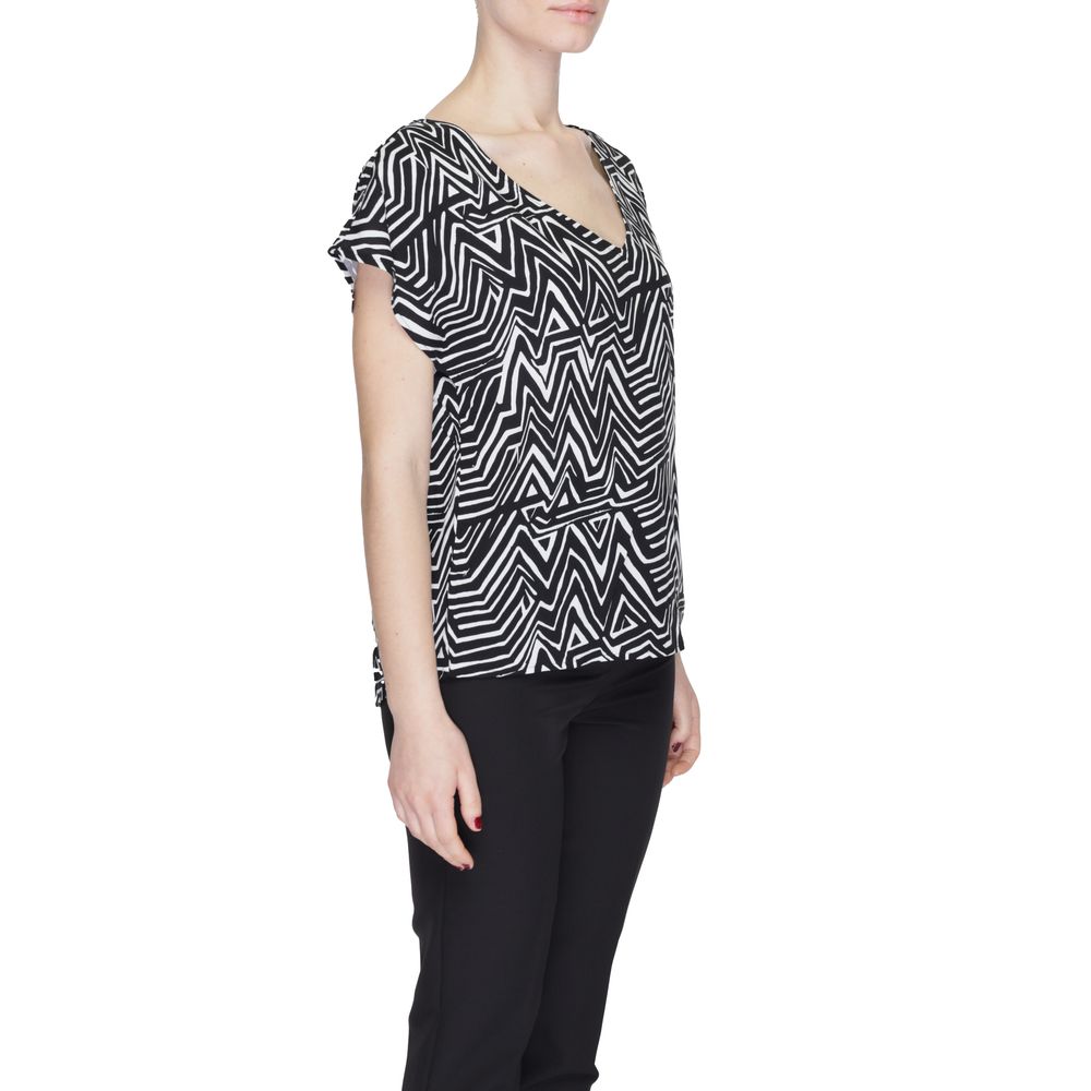 Jacqueline De Yong Black And White Viscose Tops & T-Shirt Jacqueline De Yong