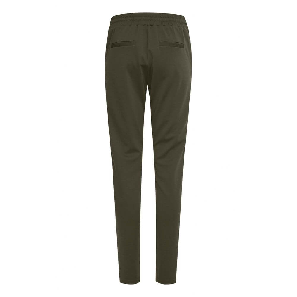 ICHI Green Polyester Casual Pants