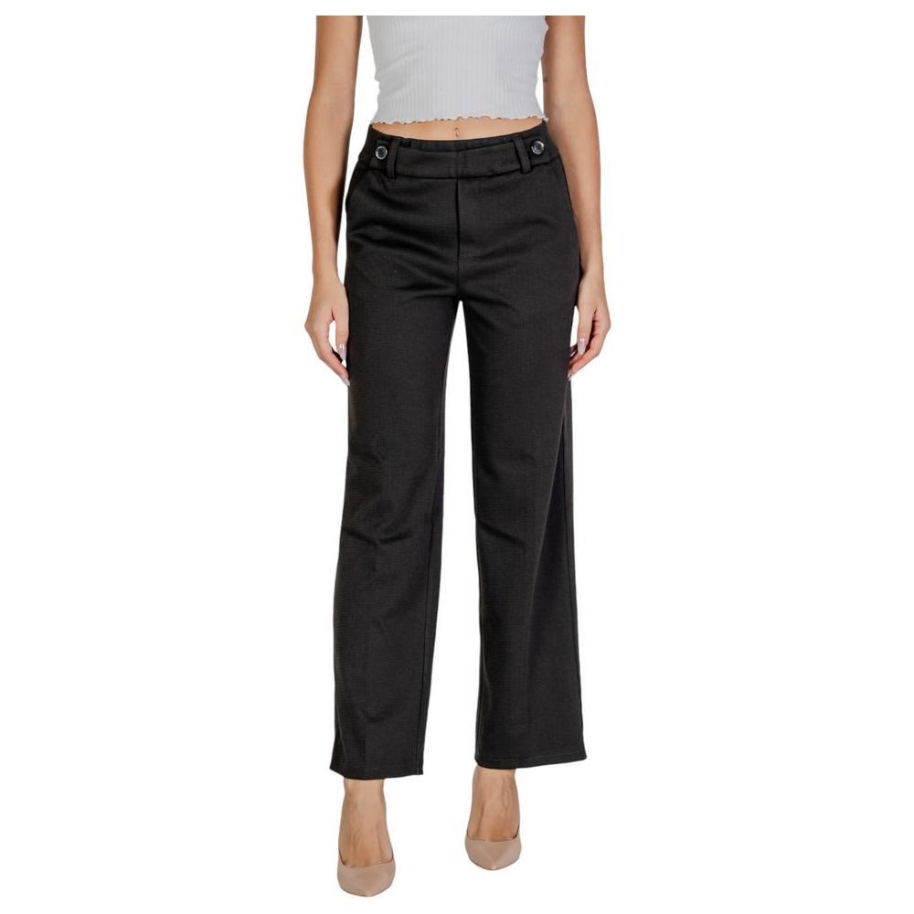 Street One Black Polyester Casual Pants Street One