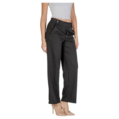 Street One Black Polyester Casual Pants Street One