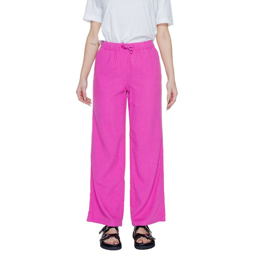 Only Pink Linen Casual Pants Only