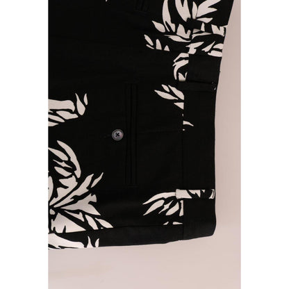Dolce & Gabbana Black Tree Cotton Stretch Pants Jeans & Pants