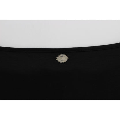 Versace Jeans Black Modal Silk Shift Knee Dress