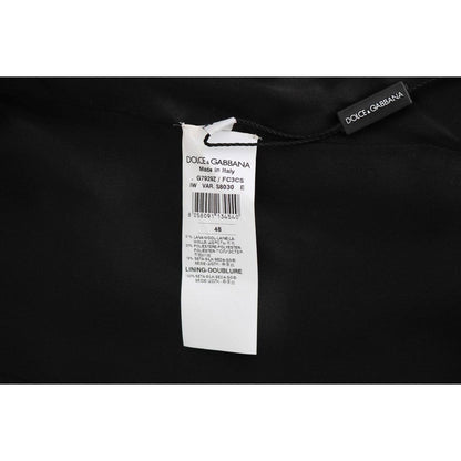 Dolce & Gabbana Gray Wool Patterned Slim Vest Dolce & Gabbana