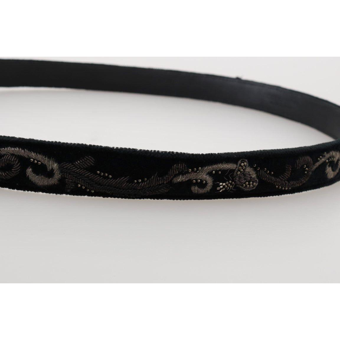 Dolce & Gabbana Elegant Black Cotton-Leather Men's Belt Belt Dolce & Gabbana