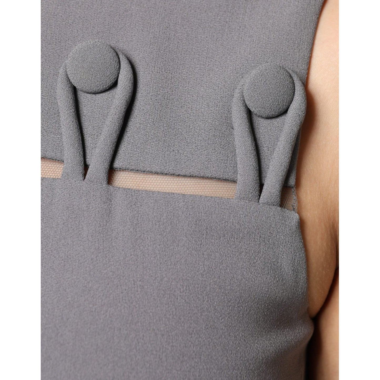 Emporio Armani Gray Round Neck Sleeveless A-line Mini Dress DR281344-40