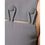 Emporio Armani Gray Round Neck Sleeveless A-line Mini Dress DR281344-40