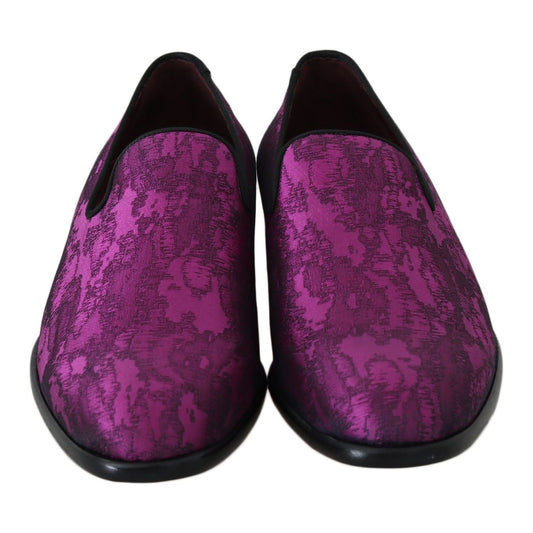 Dolce & Gabbana Elegant Silk-Wool Blend Loafers in Purple Dolce & Gabbana