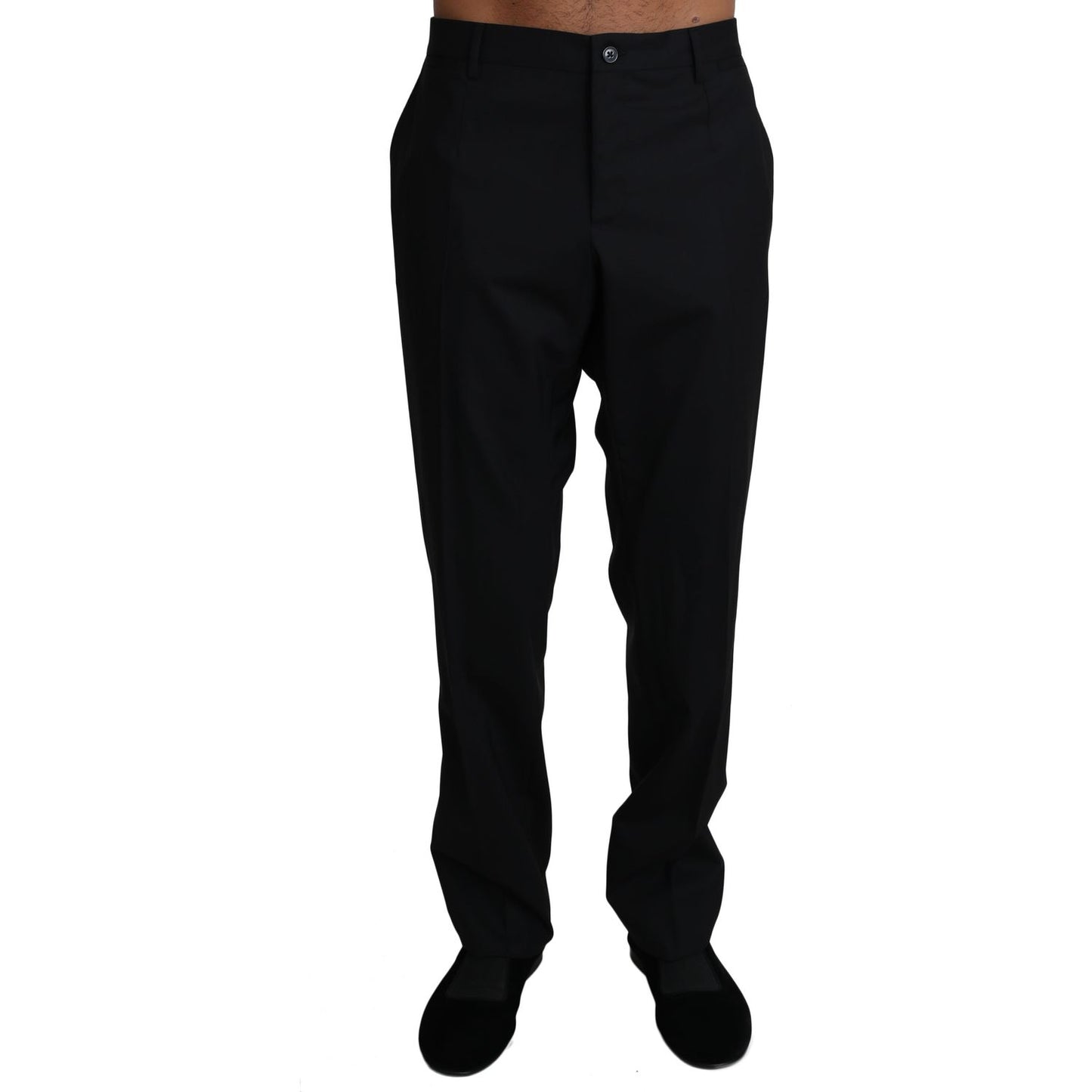 Dolce & Gabbana Black Wool Stretch Dress Trousers Pants
