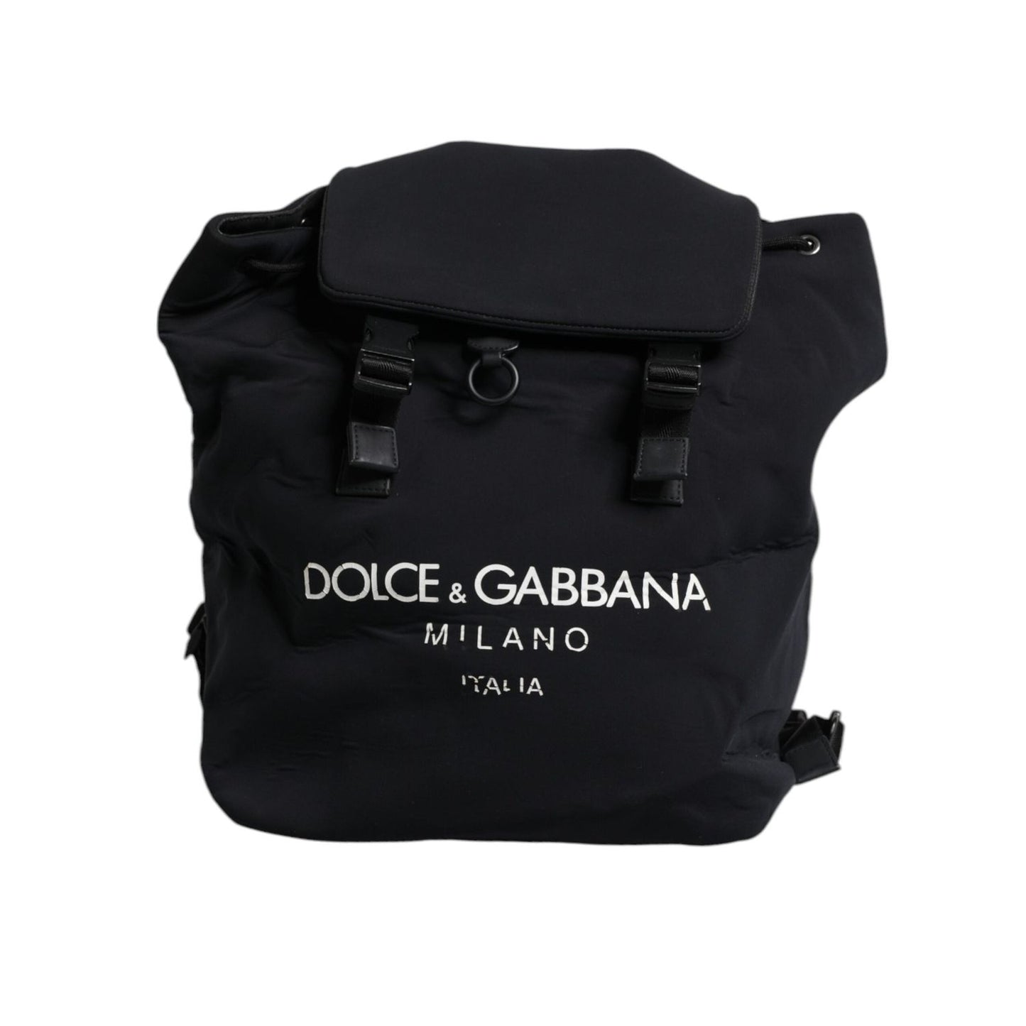 Dolce & Gabbana Black Neoprene Nylon DG Logo School Backpack Bag