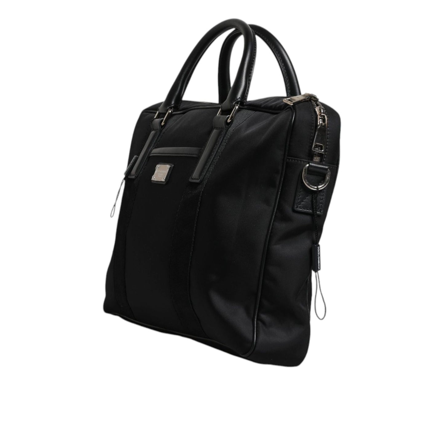 Dolce & Gabbana Black Logo Plaque Double Handle Messenger Bag