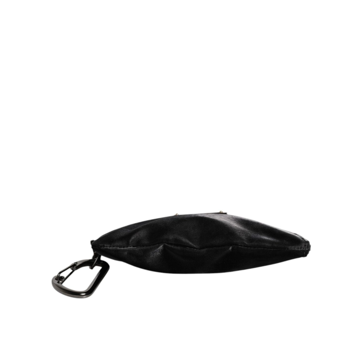 Dolce & Gabbana Black Nylon Logo Plaque Keyring Pouch Clutch Bag