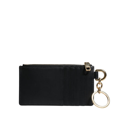 Dolce & Gabbana Black Calfskin Leather DG Logo Card Holder Wallet Dolce & Gabbana