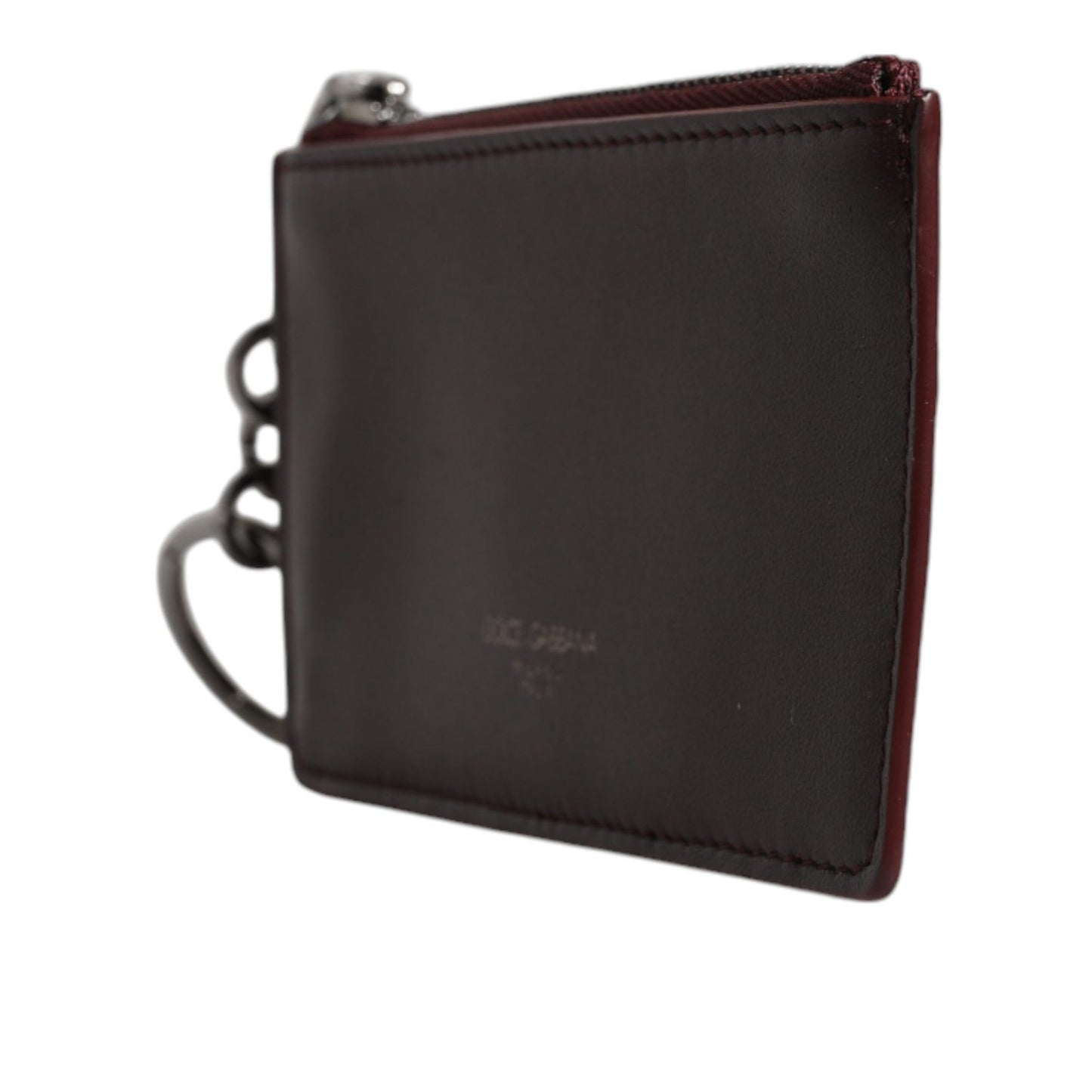 Dolce & Gabbana Brown Calfskin Leather DG Logo Card Holder Wallet