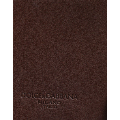 Dolce & Gabbana Brown Leather Zip Logo Keyring Coin Purse Keyring Wallet Dolce & Gabbana