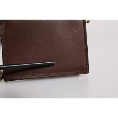 Dolce & Gabbana Brown Leather Zip Logo Keyring Coin Purse Keyring Wallet Dolce & Gabbana