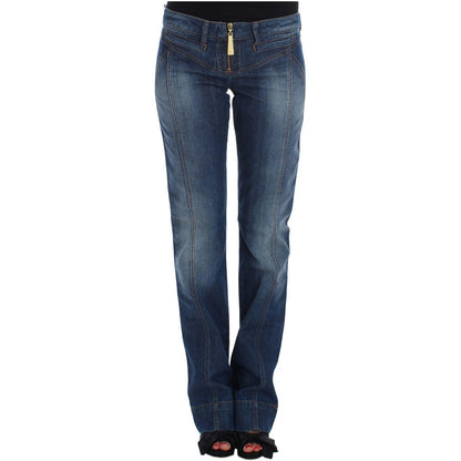 Cavalli Blue Wash Cotton Stretch Boot Cut Jeans