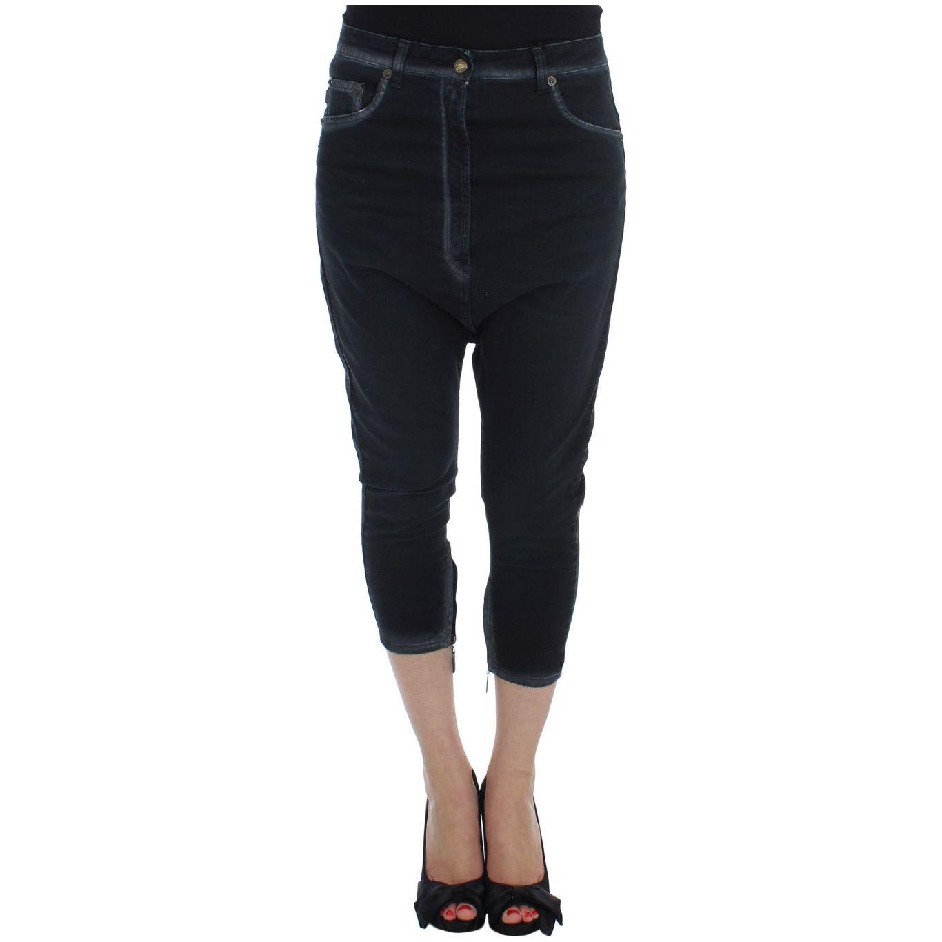Cavalli Blue Cotton Stretch Baggy Relax Jeans