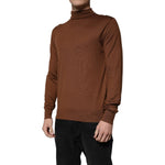 Dolce & Gabbana Brown Cashmere Turtleneck Pullover Sweater TSH86925-48