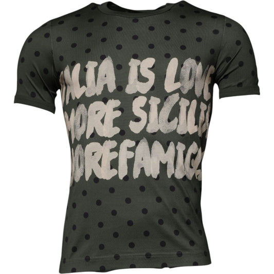 Dolce & Gabbana Gray Sicilia Cotton Crew Neck T-shirt TSH87675-46