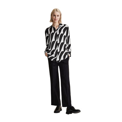 Street One Black And White Viscose Blouse