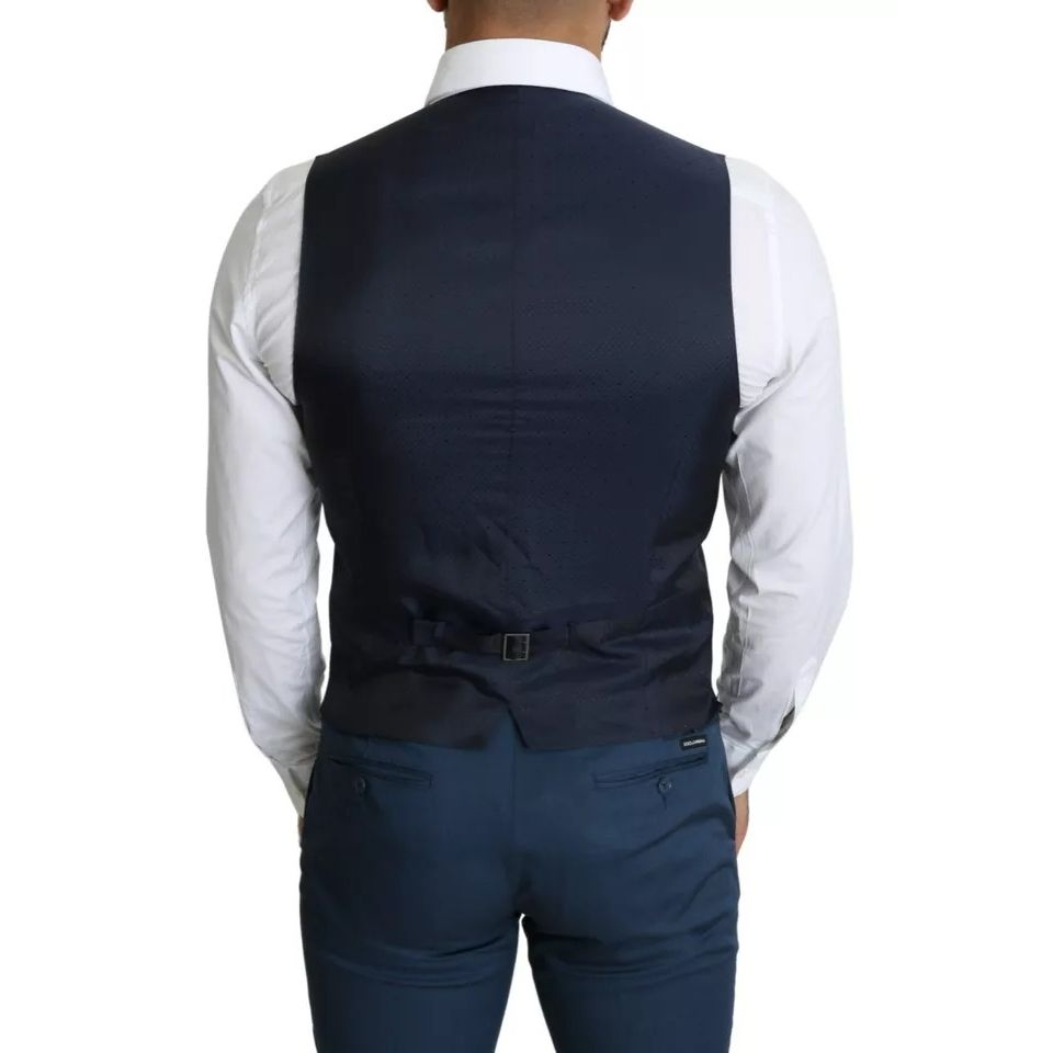 Dolce & Gabbana Navy Blue Men Formal Dress Waistcoat Vest Dolce & Gabbana