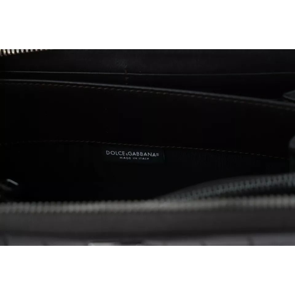 Dolce & Gabbana Brown Exotic Leather Zip Around Continental Clutch Wallet Dolce & Gabbana