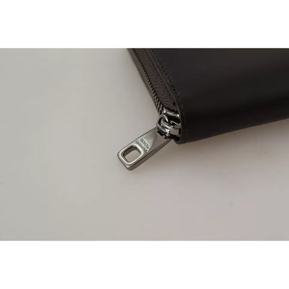 Dolce & Gabbana Brown Exotic Leather Zip Around Continental Clutch Wallet Dolce & Gabbana