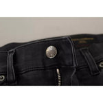 Dolce & Gabbana Gray Running Denim Stretch Logo Skinny Jeans PAN72284-44