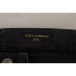 Dolce & Gabbana Gray Running Denim Stretch Logo Skinny Jeans PAN72284-44