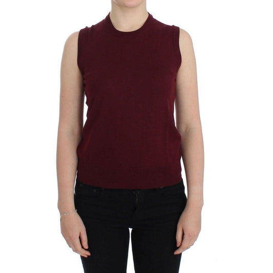 Dolce & Gabbana Elegant Red Wool Sleeveless Pullover Vest Dolce & Gabbana