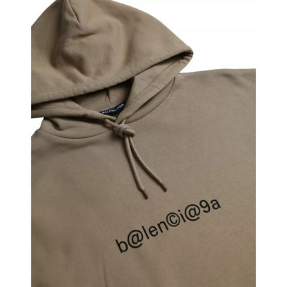 Balenciaga Brown Cotton Symbolic Molleton Bouclette Hooded Sweater Balenciaga