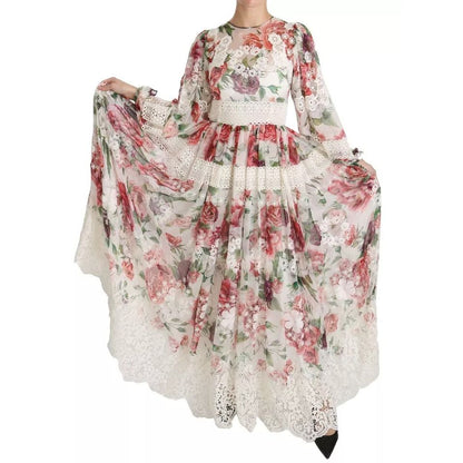 Dolce & Gabbana Multicolor Floral Maxi Sheath Dress