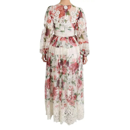 Dolce & Gabbana Multicolor Floral Maxi Sheath Dress