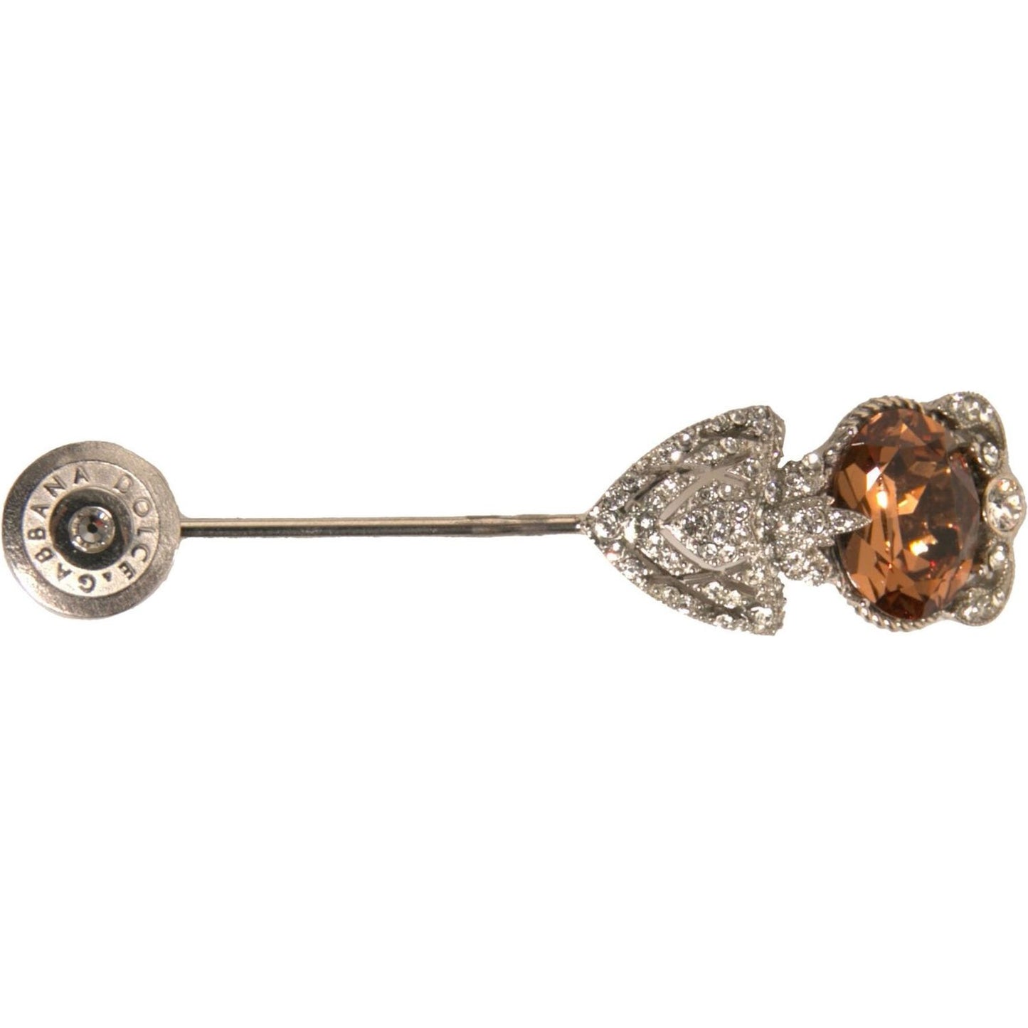 Dolce & Gabbana Silver 925 Sterling Silver Crystals Pin Collar Brooch SMY10557