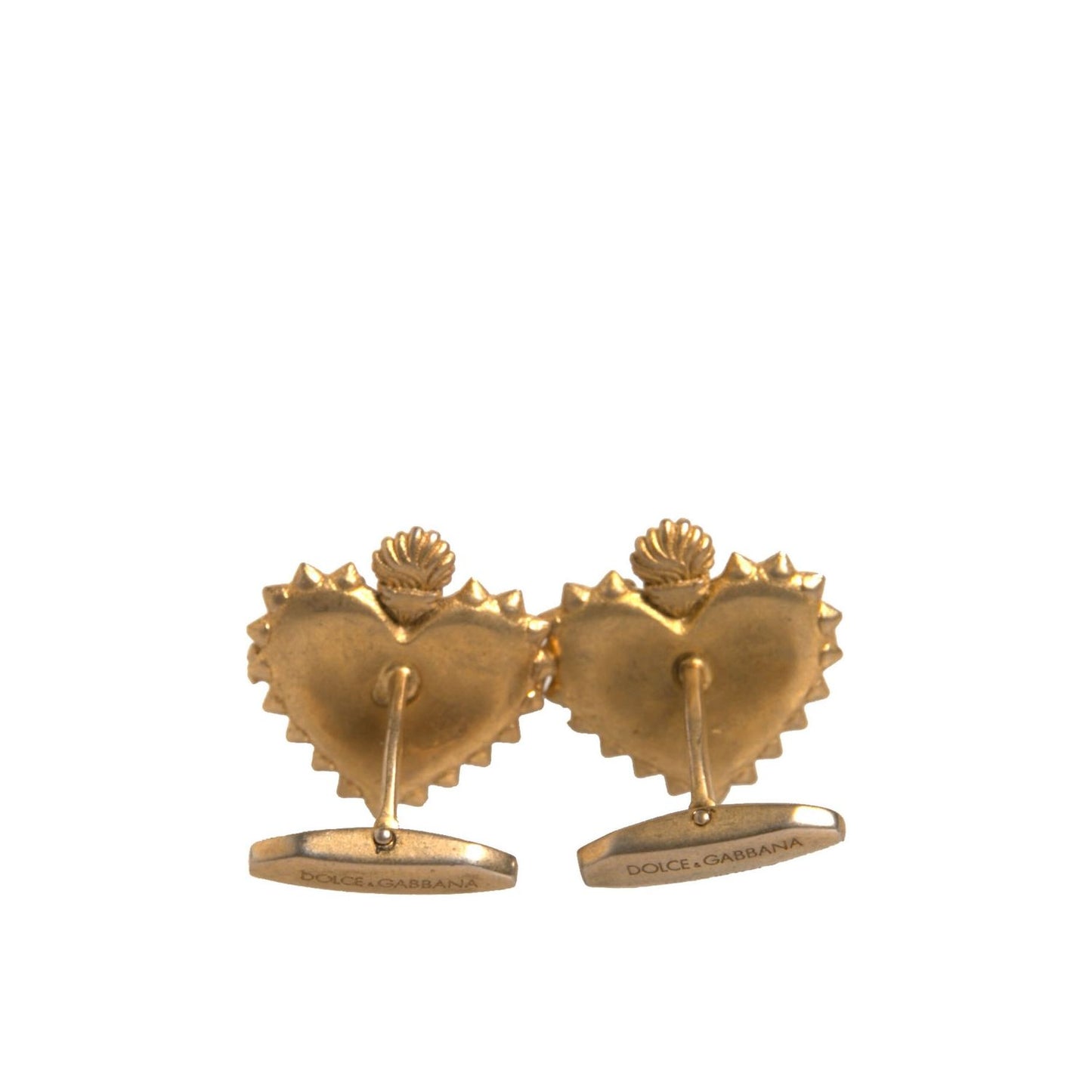 Dolce & Gabbana Gold 925 Sterling Silver DG Heart Cufflink