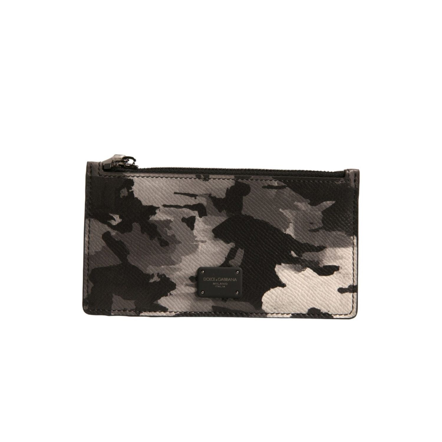 Dolce & Gabbana Multicolor Camouflage Logo Plaque Coin Purse Wallet