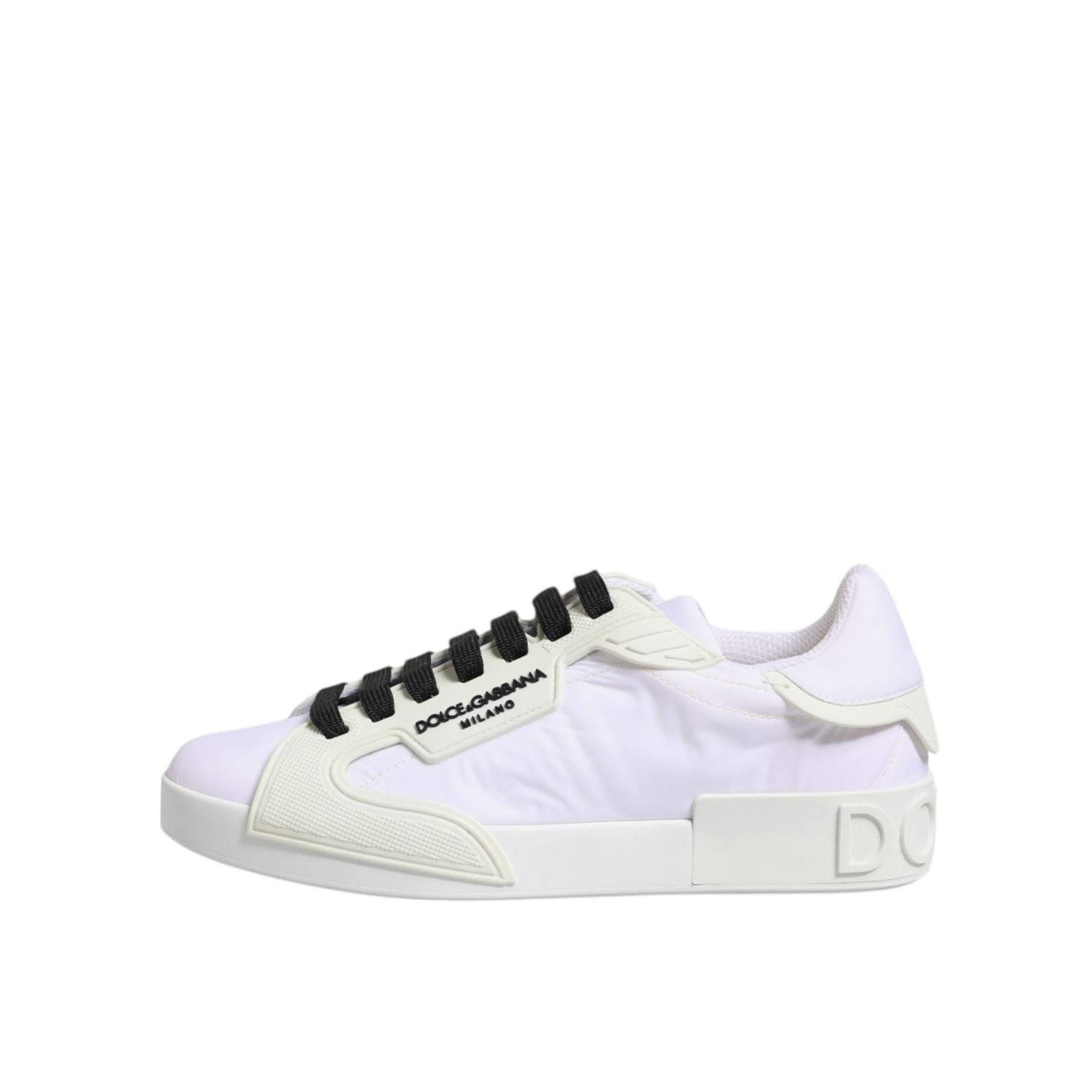 Dolce & Gabbana White Nylon Leather Low Top Sneakers Shoes