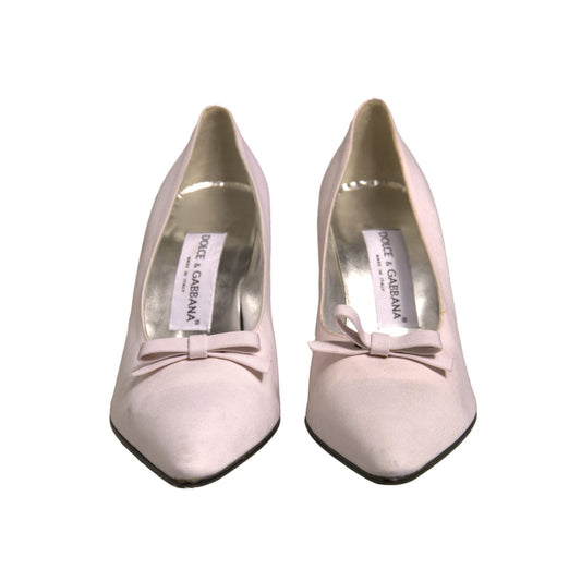 Dolce & Gabbana White Leather High Heels Women Pumps Shoes