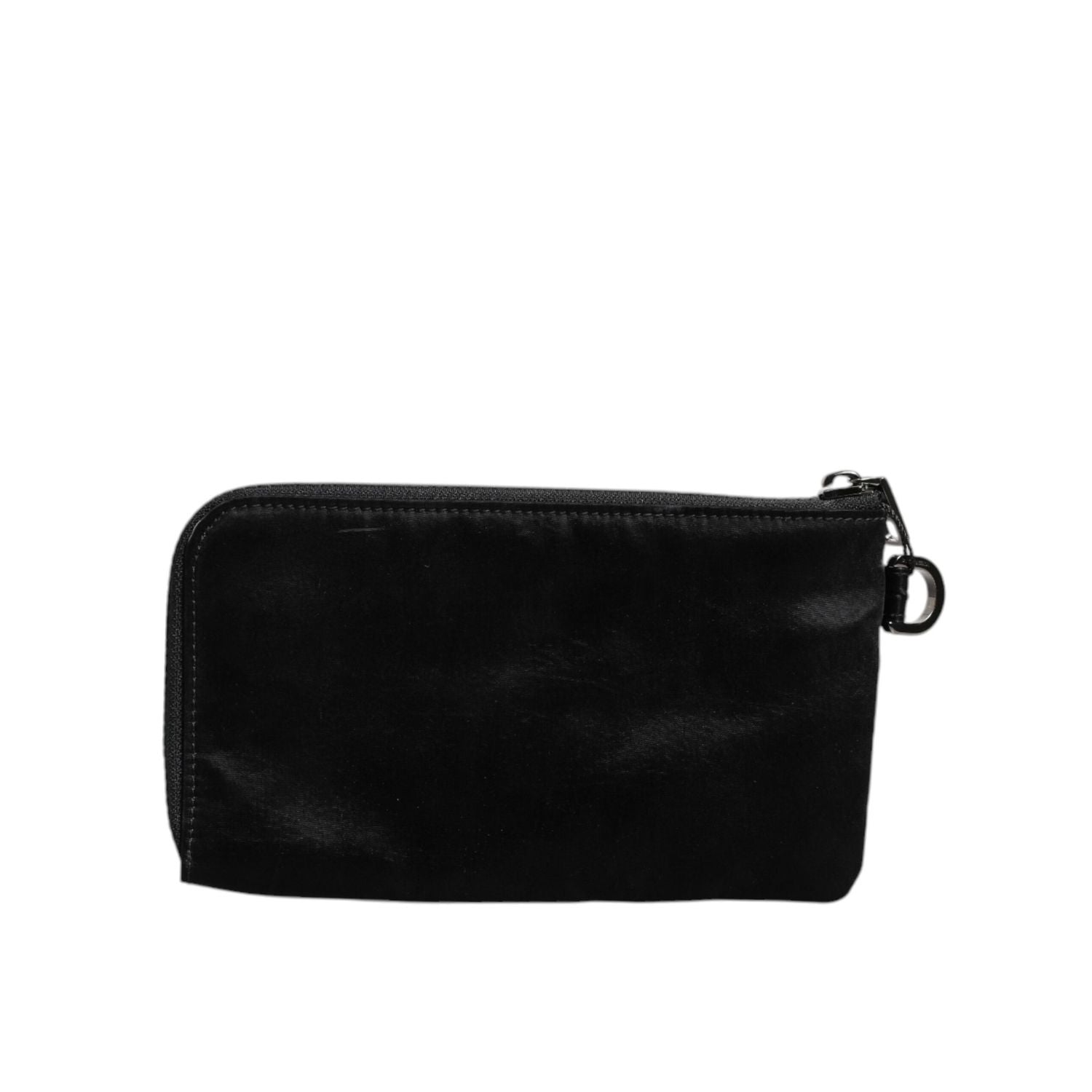 Dolce & Gabbana Black Nylon Logo Plaque Keyring Pouch Clutch Bag