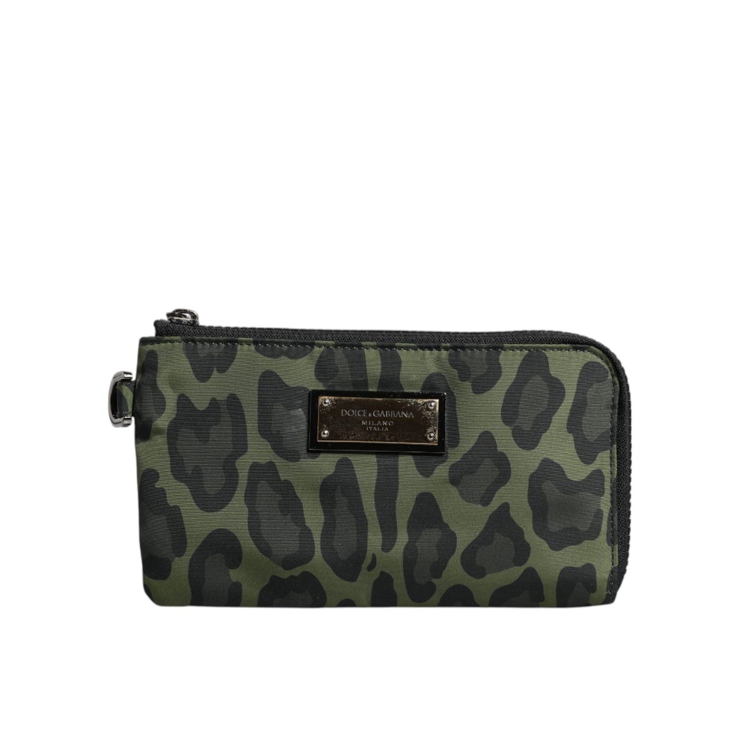 Dolce & Gabbana Green Leopard Leather Logo Plaque Multifunctional Kit Bag Dolce & Gabbana