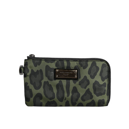 Dolce & Gabbana Green Leopard Leather Logo Plaque Multifunctional Kit Bag Dolce & Gabbana