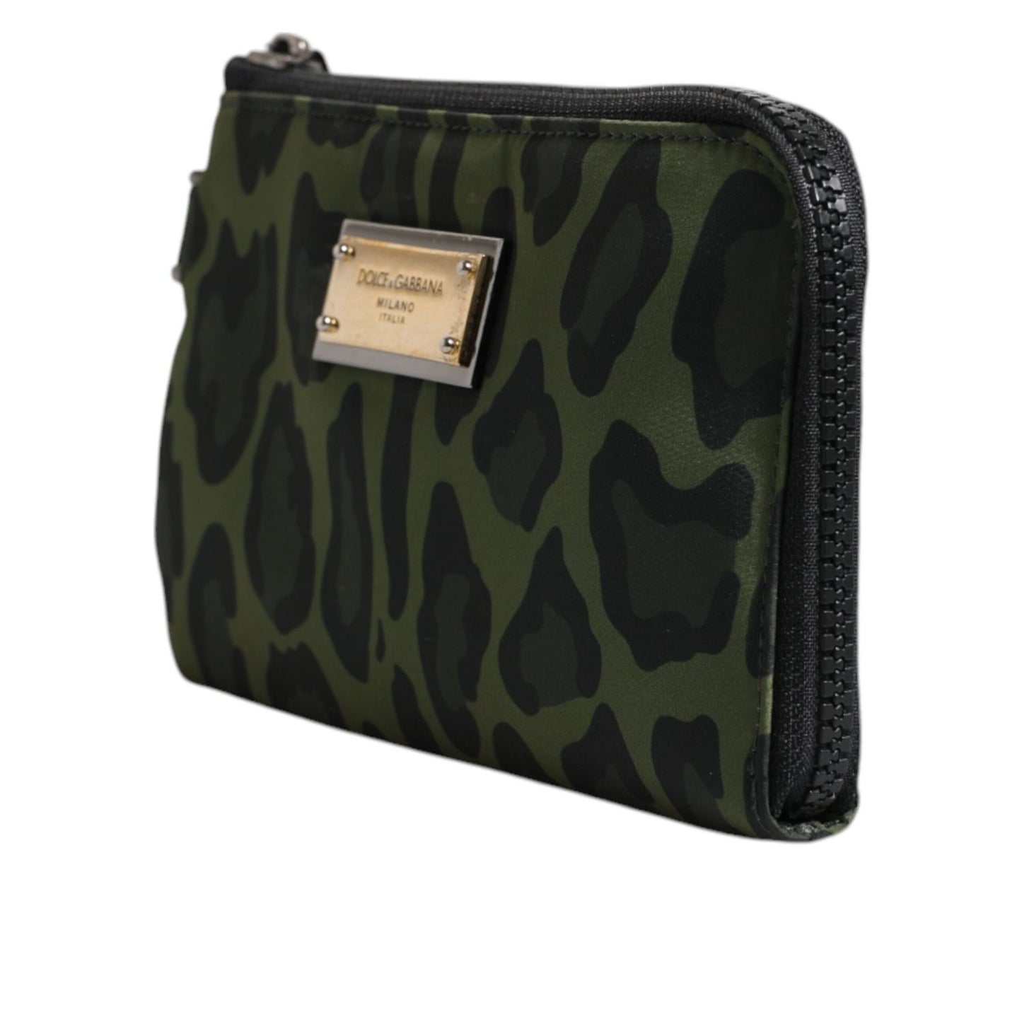 Dolce & Gabbana Green Leopard Leather Logo Plaque Multifunctional Kit Bag Dolce & Gabbana