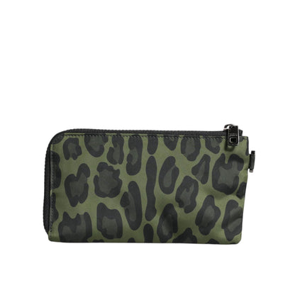 Dolce & Gabbana Green Leopard Leather Logo Plaque Multifunctional Kit Bag Dolce & Gabbana