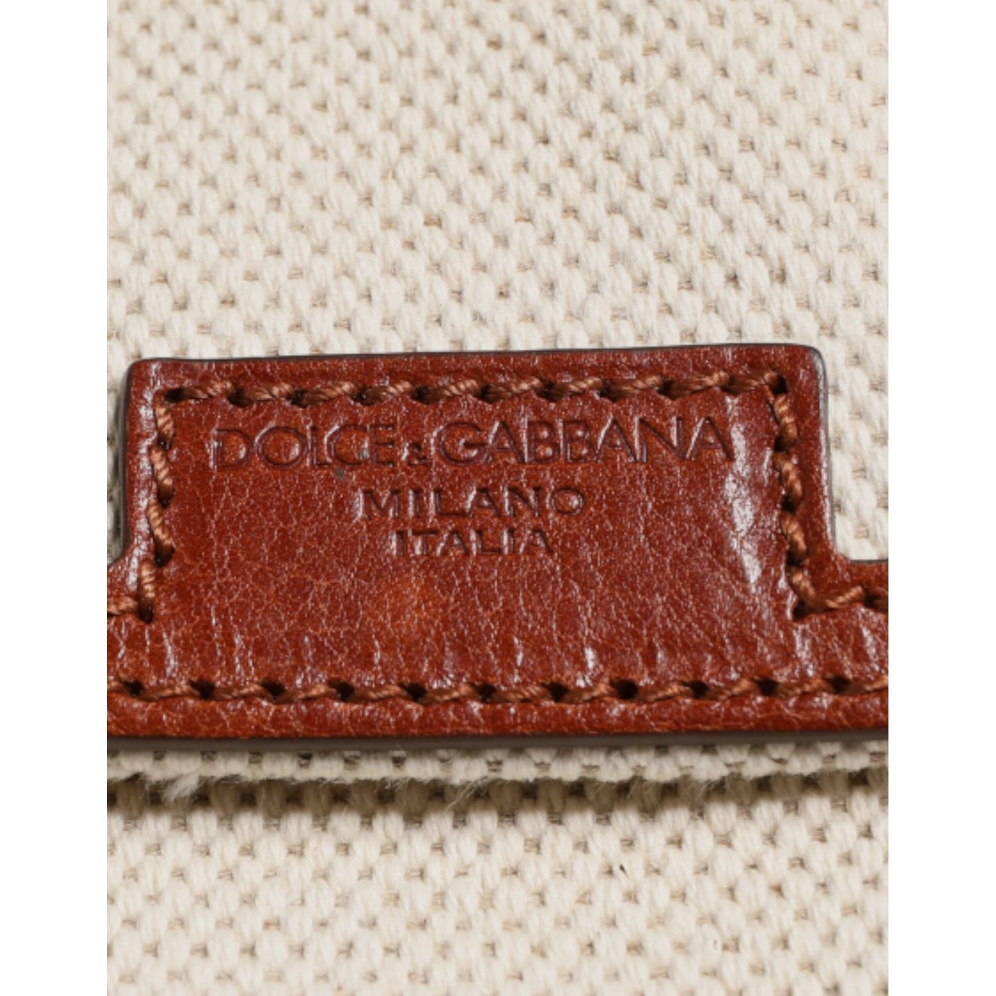 Dolce & Gabbana Beige Brown Canvas Leather EDGE Travel Men Back Pack Bag Dolce & Gabbana